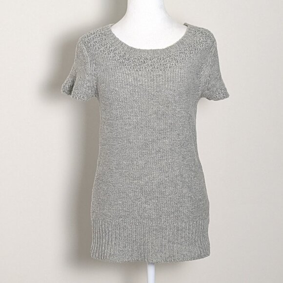 American Eagle Outfitters Sweaters - AMERICAN EAGLE LIVE YOUR LIFE Women's Short Sleeve Knit Sweater  Size M  Gray